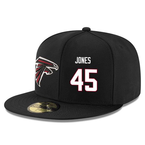 NFL Atlanta Falcons #45 Deion Jones Elite Stitched Snapback Adjustable Player Hat - Black/White